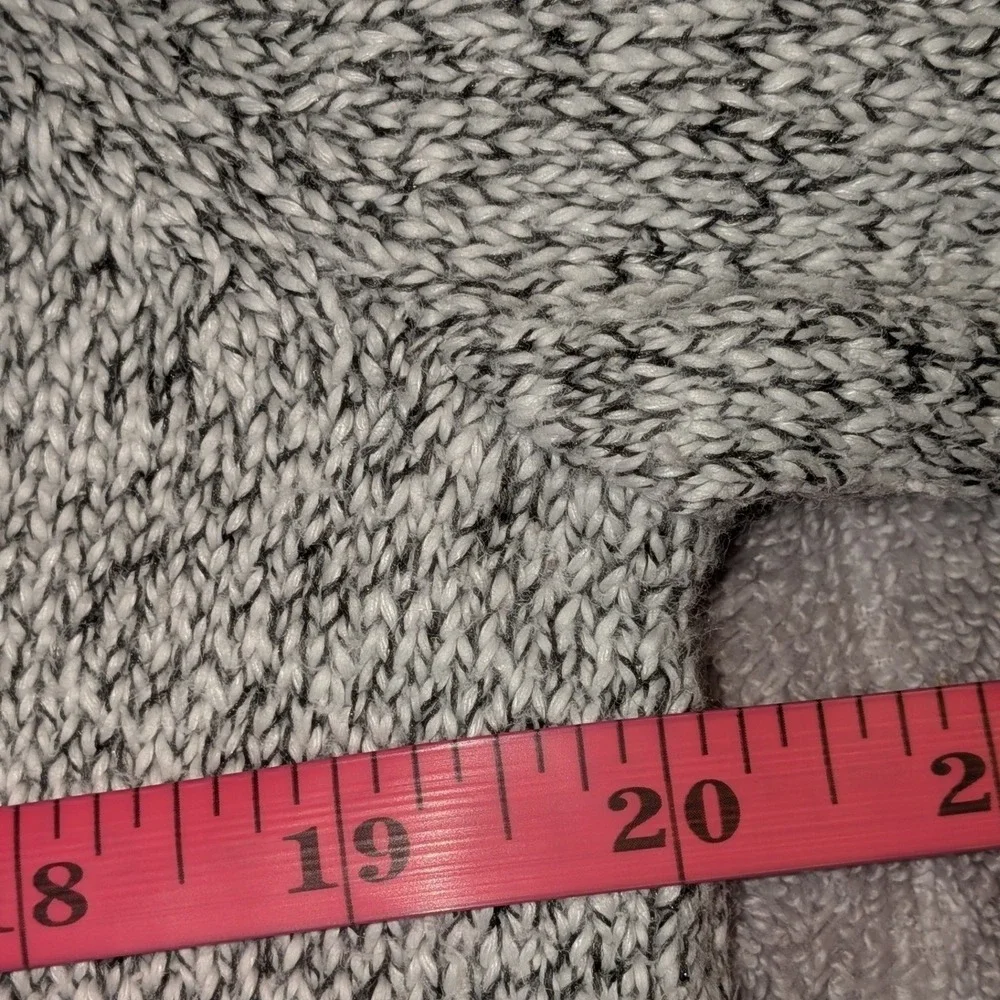 Christopher & Banks Christmas‎ Sweater Womens Medium Grey Santa Star Quarter Zip